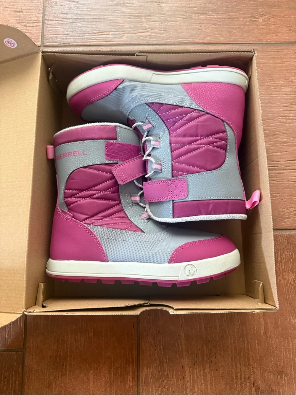Merrell Youth Pink/Gray Winter Boots Snow Storm 2.0 Size 3